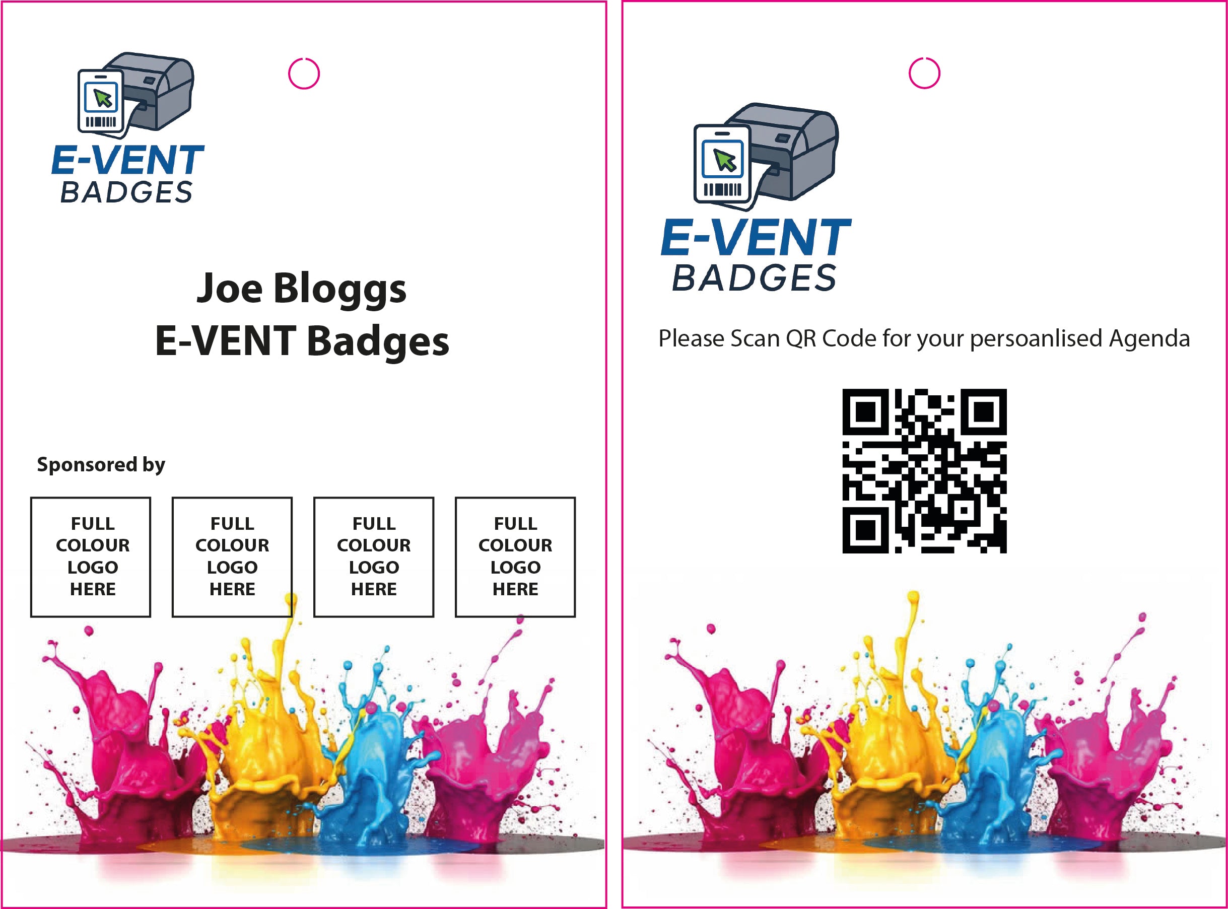 FULL COLOUR - 101.6 X 152.4 (4X6) DOUBLE SIDED WITH SINGLE PUNCH (PACK/100)